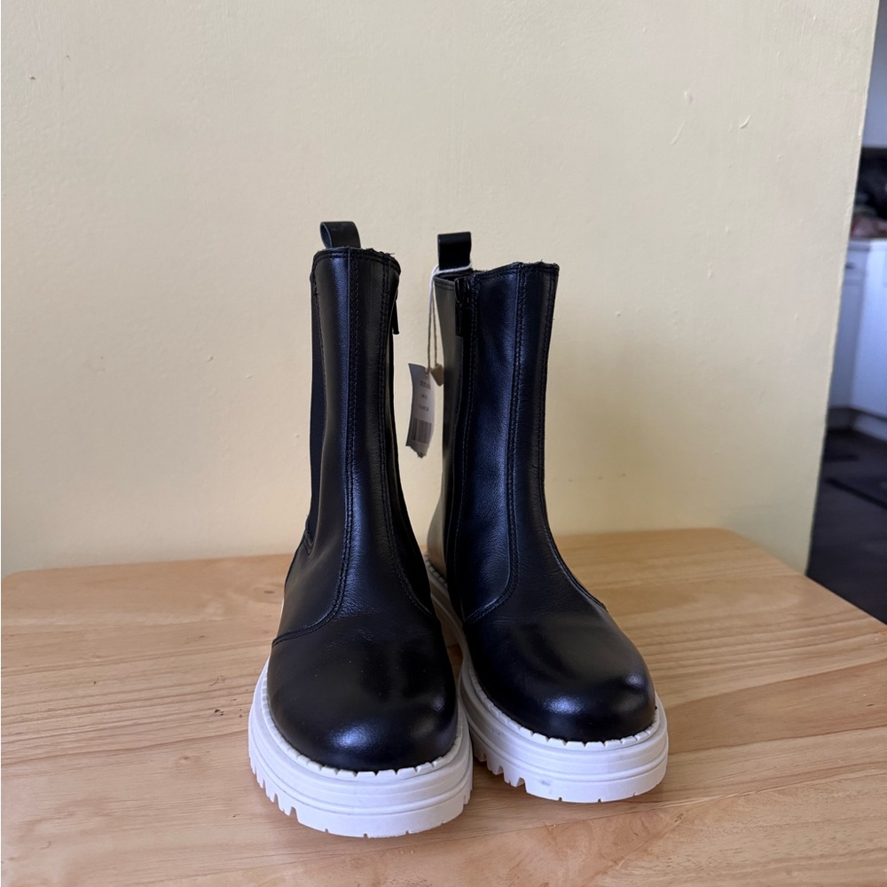 Nano Black and White Ankle Boots with Chunky Platform size29 for girls